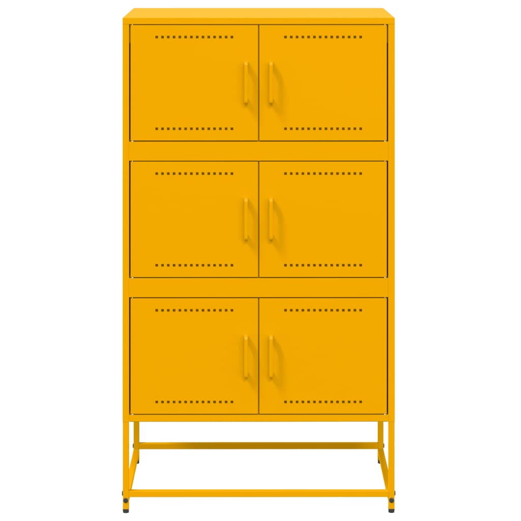 Buffet jaune moutarde 68,5x38,5x123,5 cm acier