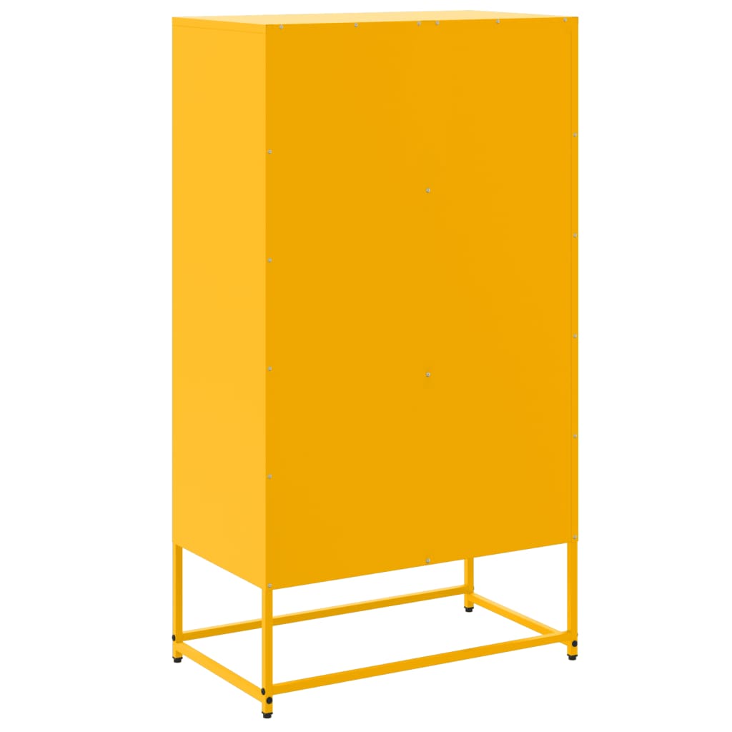 Buffet jaune moutarde 68,5x38,5x123,5 cm acier