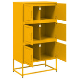 Buffet jaune moutarde 68,5x38,5x123,5 cm acier