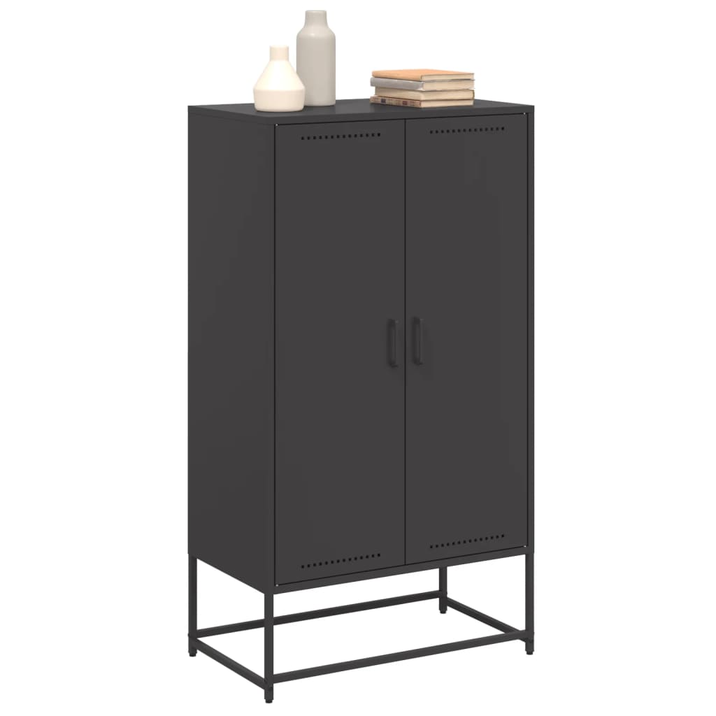 Black high sideboard 68.5x38.5x123.5 cm steel