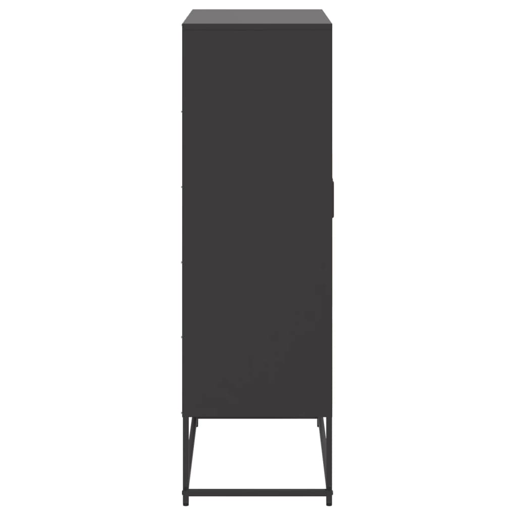 Black high sideboard 68.5x38.5x123.5 cm steel