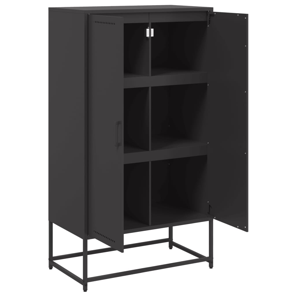 Black high sideboard 68.5x38.5x123.5 cm steel