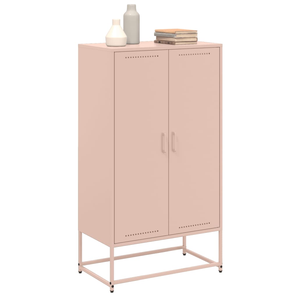 Buffet haut rose 68,5x38,5x123,5 cm acier