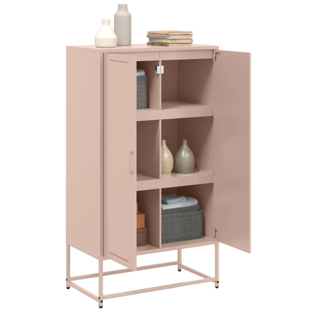 Buffet haut rose 68,5x38,5x123,5 cm acier