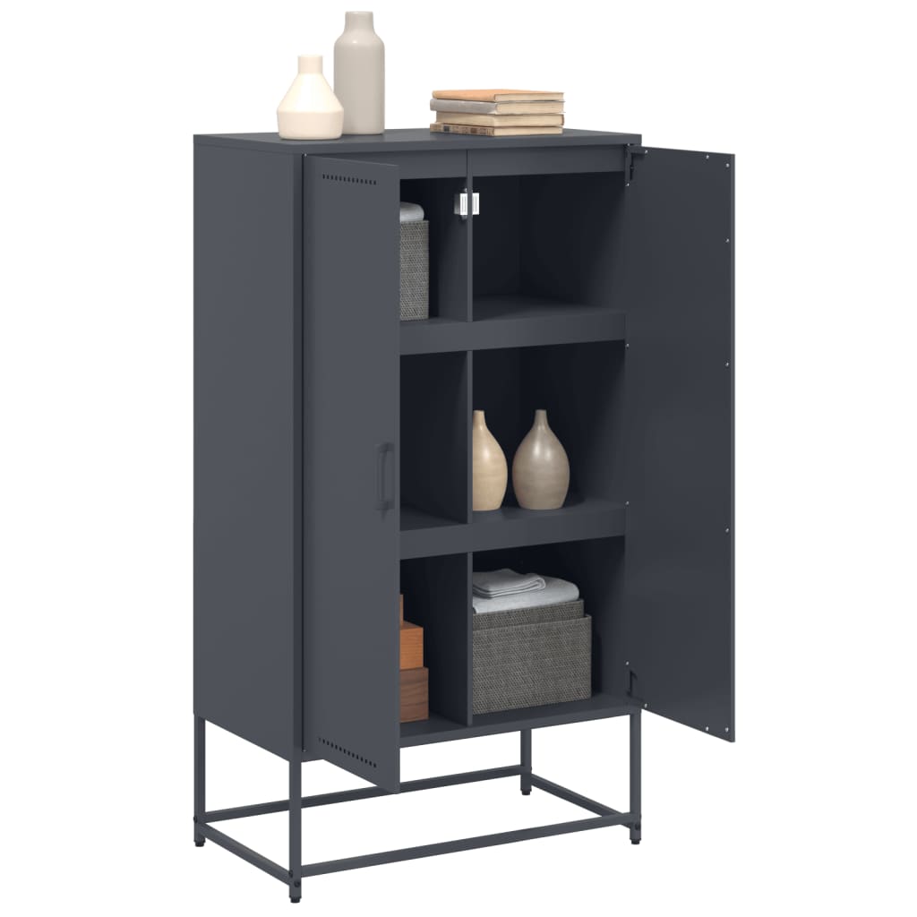 Buffet haut anthracite 68,5x38,5x123,5 cm acier