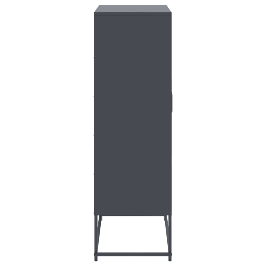 High anthracite sideboard 68.5x38.5x123.5 cm steel