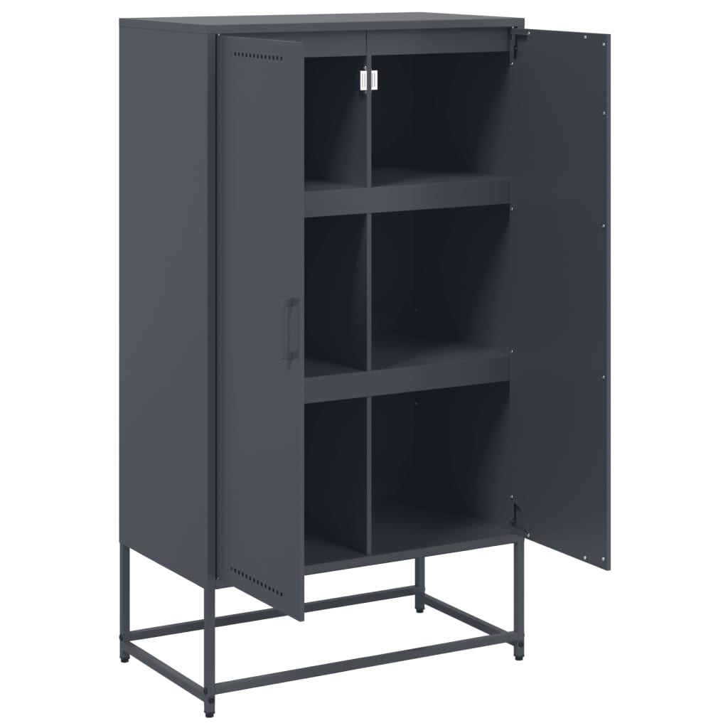 Buffet haut anthracite 68,5x38,5x123,5 cm acier