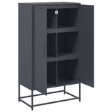 Buffet haut anthracite 68,5x38,5x123,5 cm acier