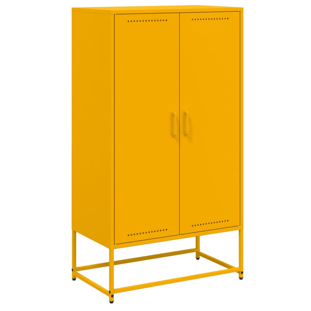 Mustard yellow high sideboard 68.5x38.5x123.5 cm steel