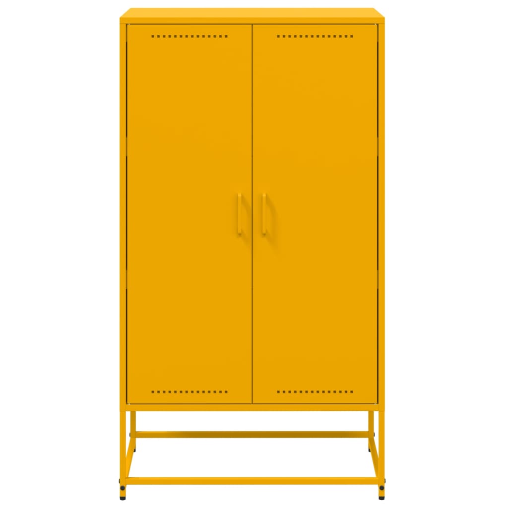 Mustard yellow high sideboard 68.5x38.5x123.5 cm steel