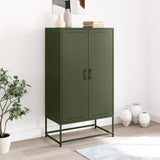 Buffet haut vert olive 68,5x38,5x123,5 cm acier