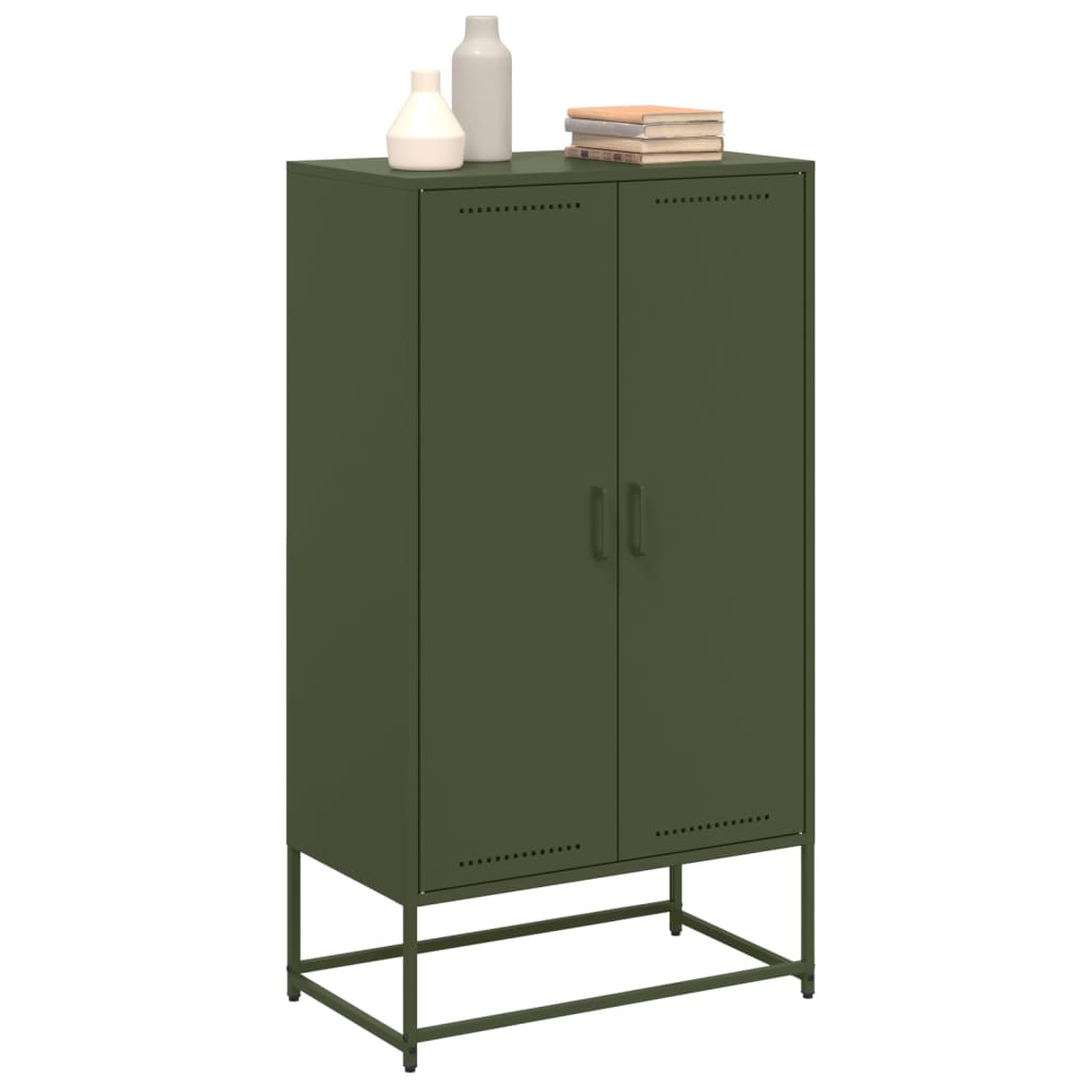 Buffet haut vert olive 68,5x38,5x123,5 cm acier