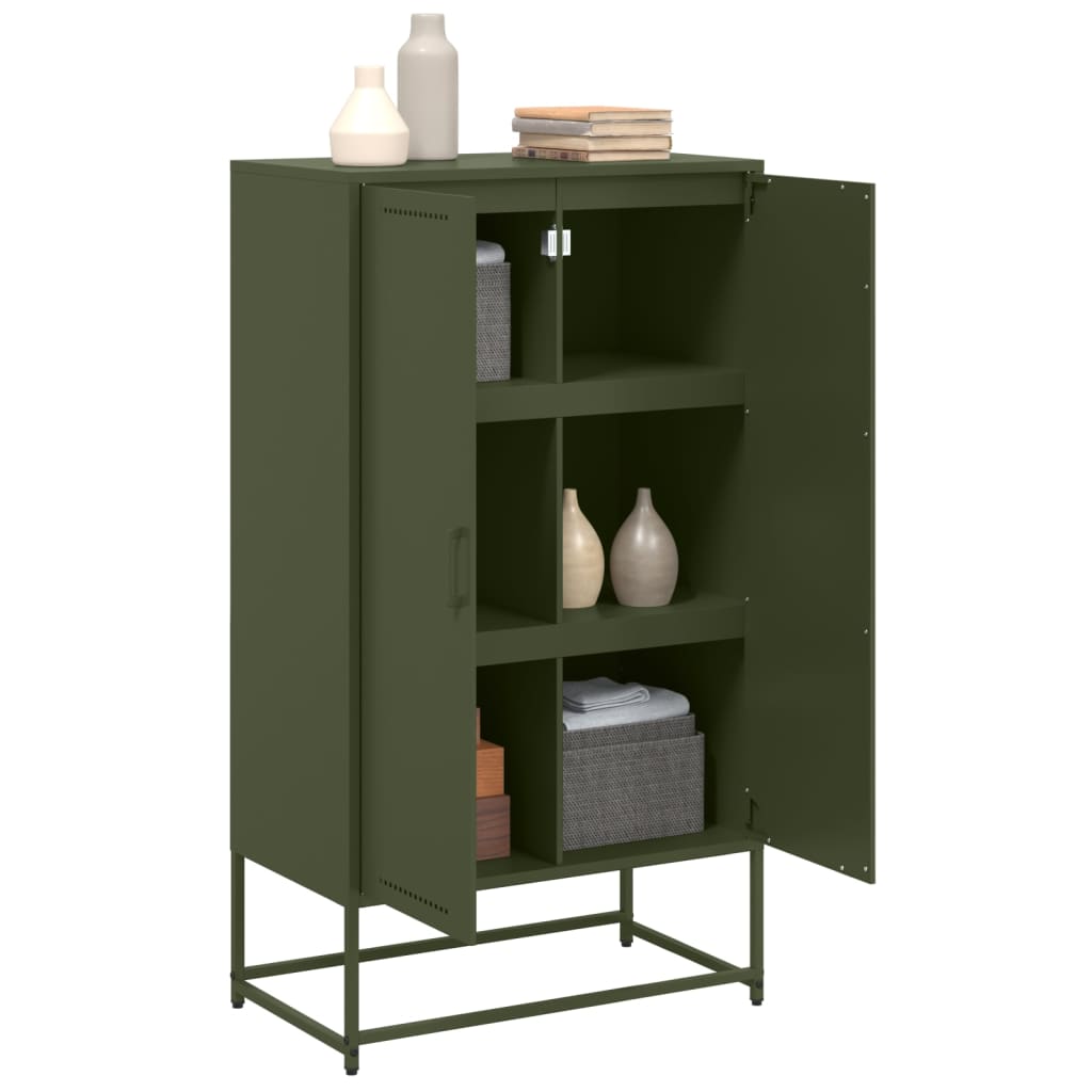 Buffet haut vert olive 68,5x38,5x123,5 cm acier