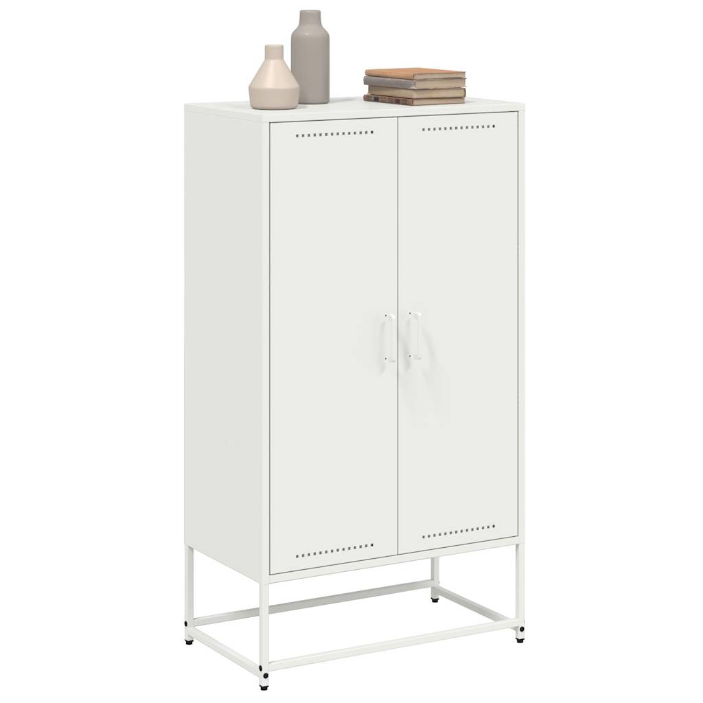 Buffet haut blanc 68,5x38,5x123,5 cm acier