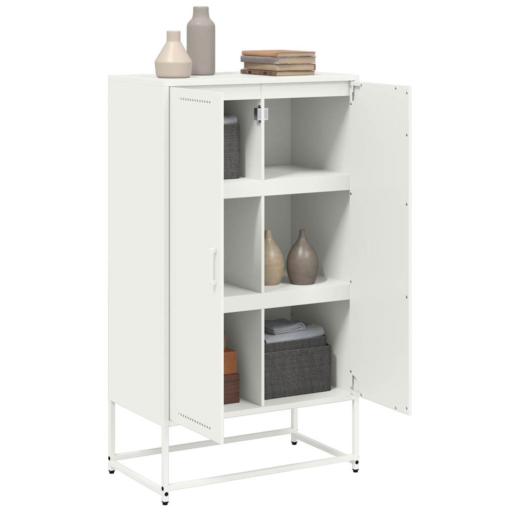 Buffet haut blanc 68,5x38,5x123,5 cm acier