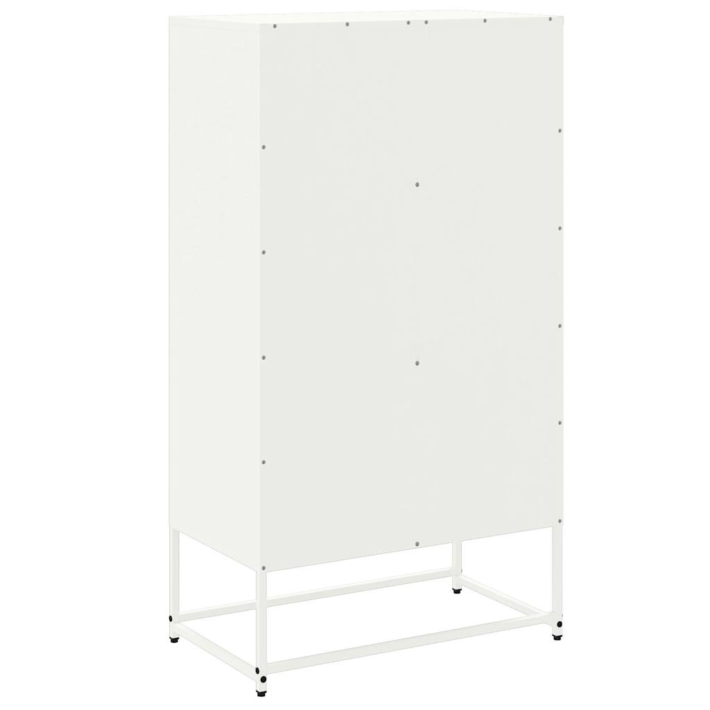 Buffet haut blanc 68,5x38,5x123,5 cm acier