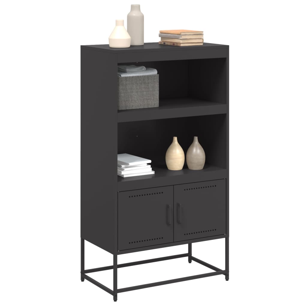 Black high sideboard 68.5x38.5x123.5 cm steel