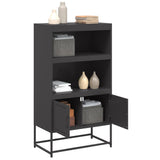 Black high sideboard 68.5x38.5x123.5 cm steel