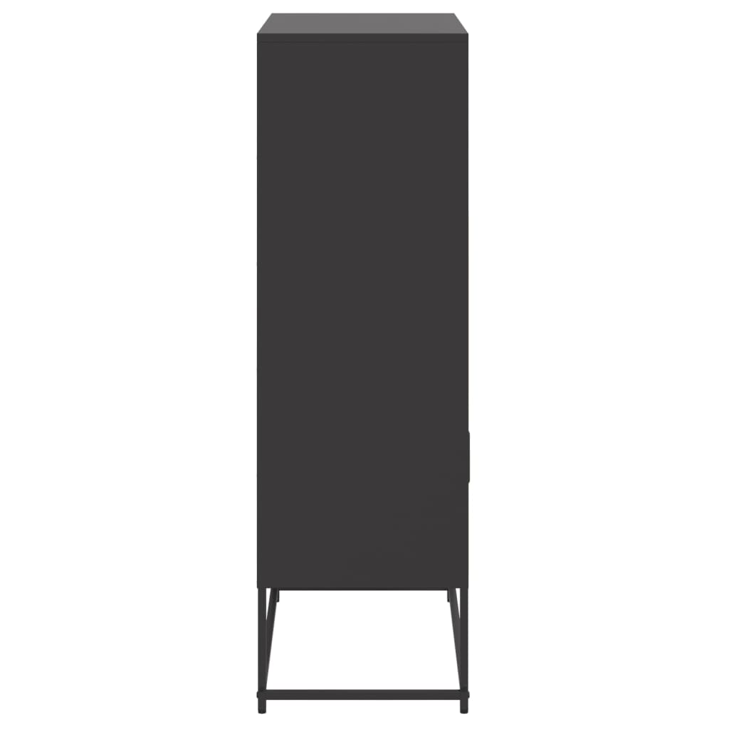 Black high sideboard 68.5x38.5x123.5 cm steel