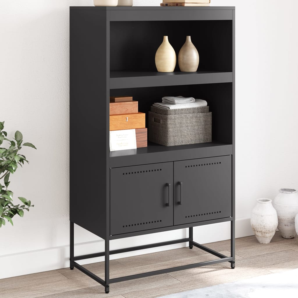 Black high sideboard 68.5x38.5x123.5 cm steel