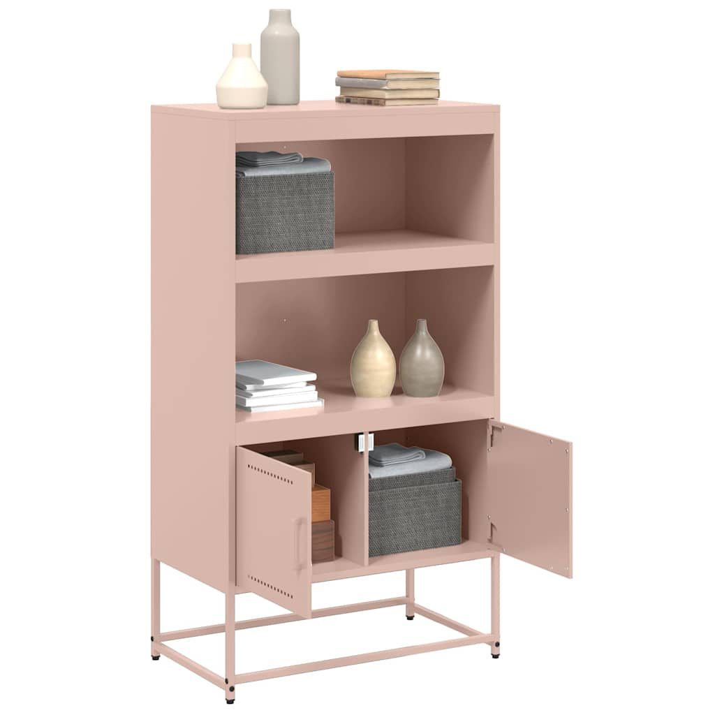 Buffet haut rose 68,5x38,5x123,5 cm acier