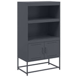 Buffet haut anthracite 68,5x38,5x123,5 cm acier