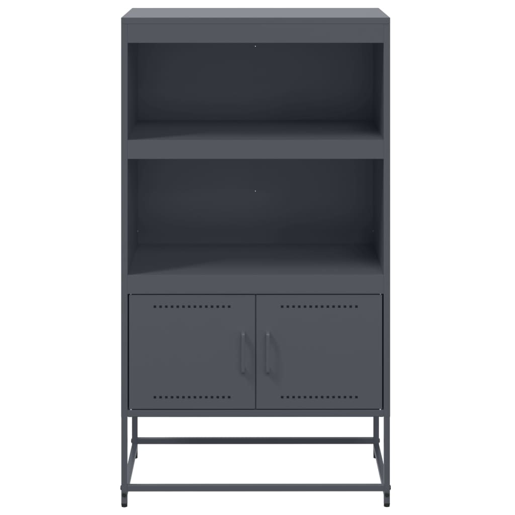 Buffet haut anthracite 68,5x38,5x123,5 cm acier