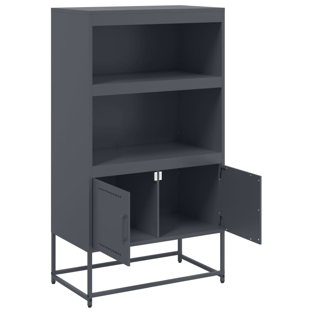 Buffet haut anthracite 68,5x38,5x123,5 cm acier