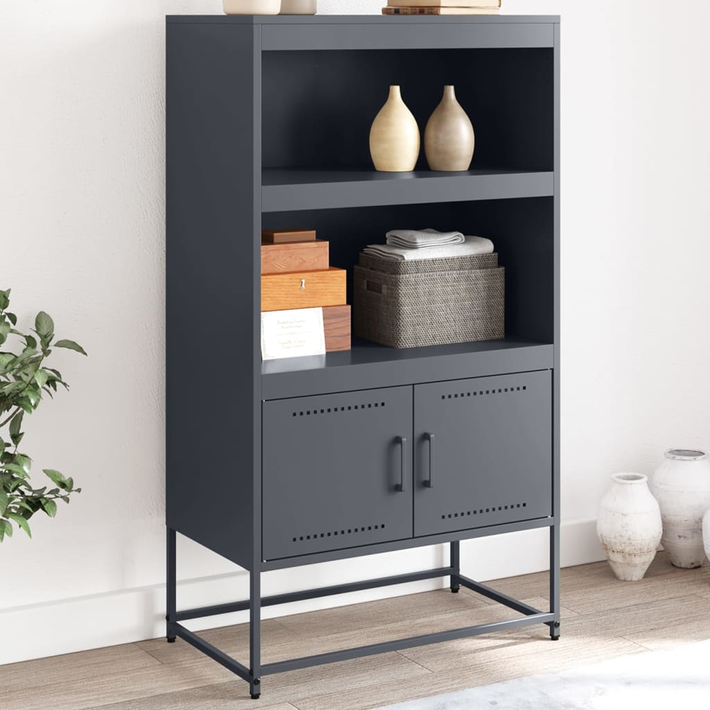 Buffet haut anthracite 68,5x38,5x123,5 cm acier