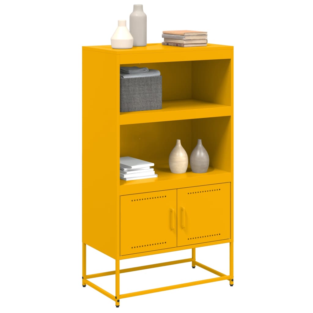 Buffet haut jaune moutarde 68,5x38,5x123,5 cm acier