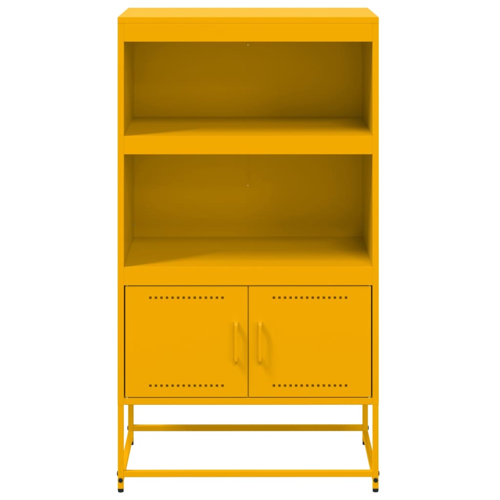 Buffet haut jaune moutarde 68,5x38,5x123,5 cm acier