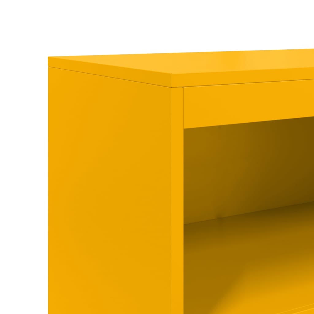 Buffet haut jaune moutarde 68,5x38,5x123,5 cm acier