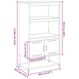 Buffet haut jaune moutarde 68,5x38,5x123,5 cm acier