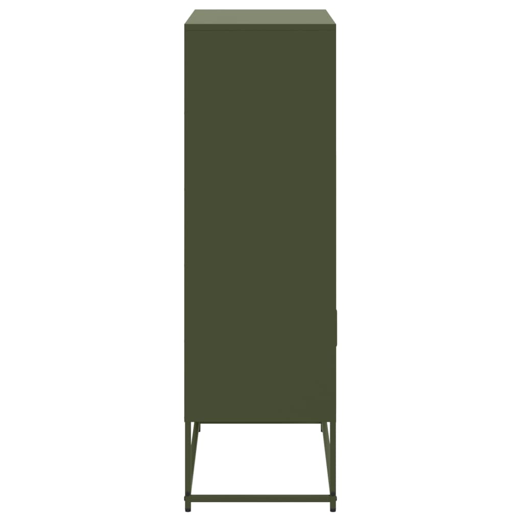 Buffet haut vert olive 68,5x38,5x123,5 cm acier