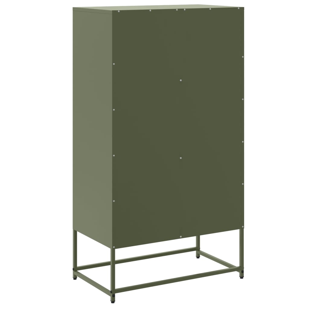 Buffet haut vert olive 68,5x38,5x123,5 cm acier