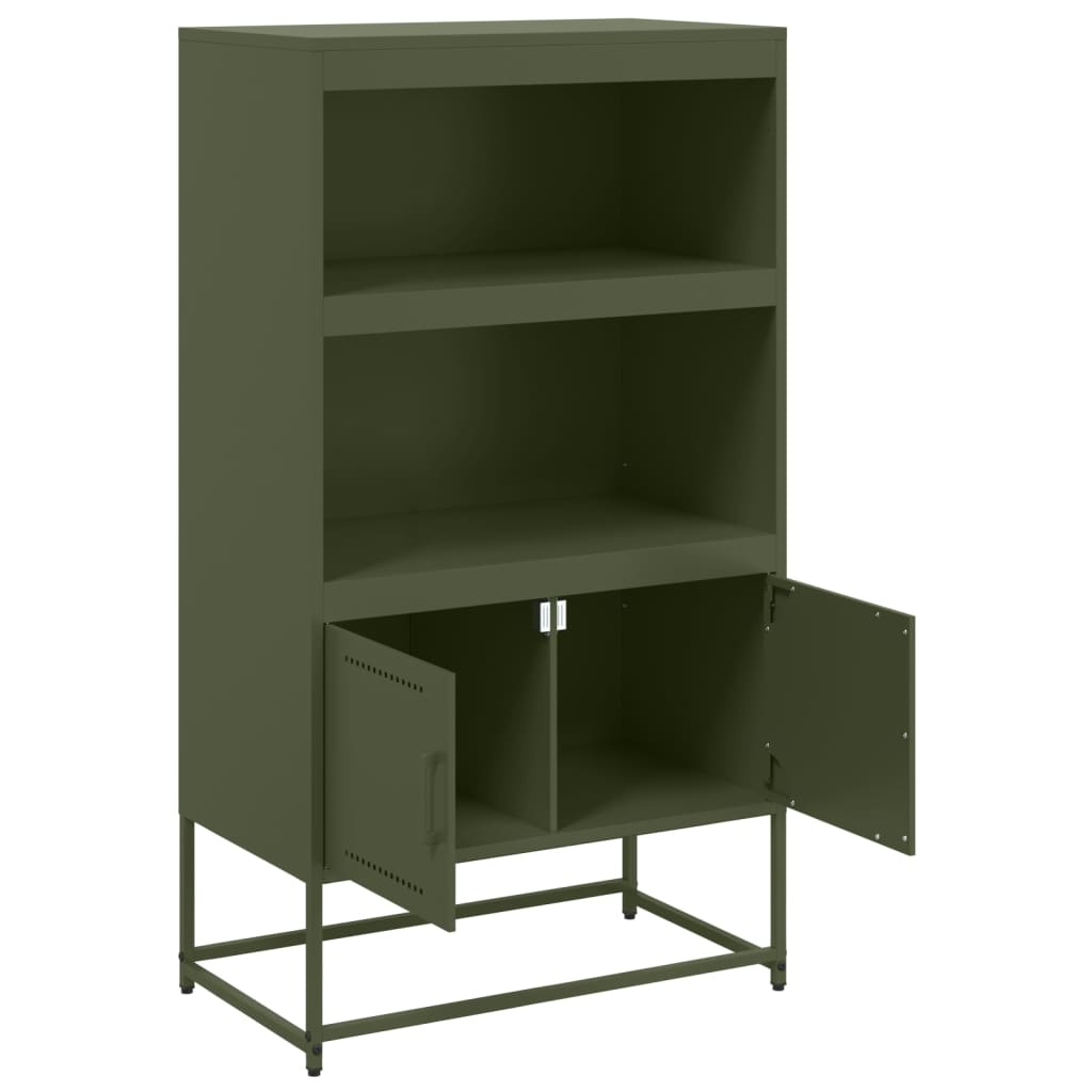 Buffet haut vert olive 68,5x38,5x123,5 cm acier