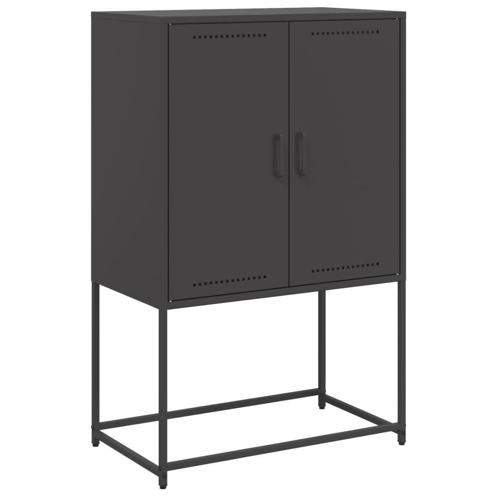 Buffet haut noir 68,5x38,5x107 cm acier