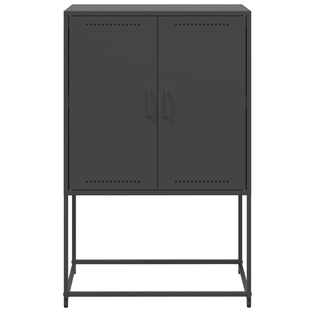 Buffet haut noir 68,5x38,5x107 cm acier