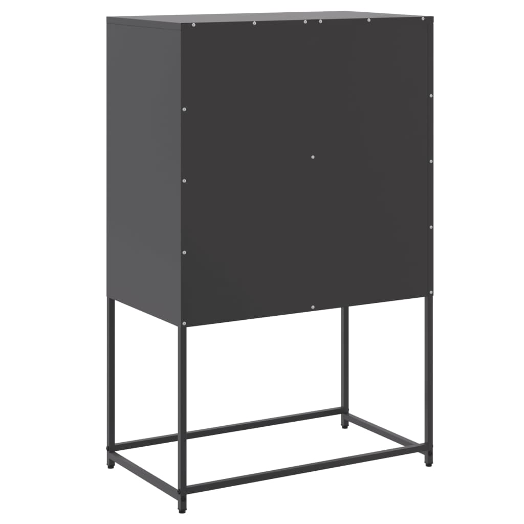 Buffet haut noir 68,5x38,5x107 cm acier