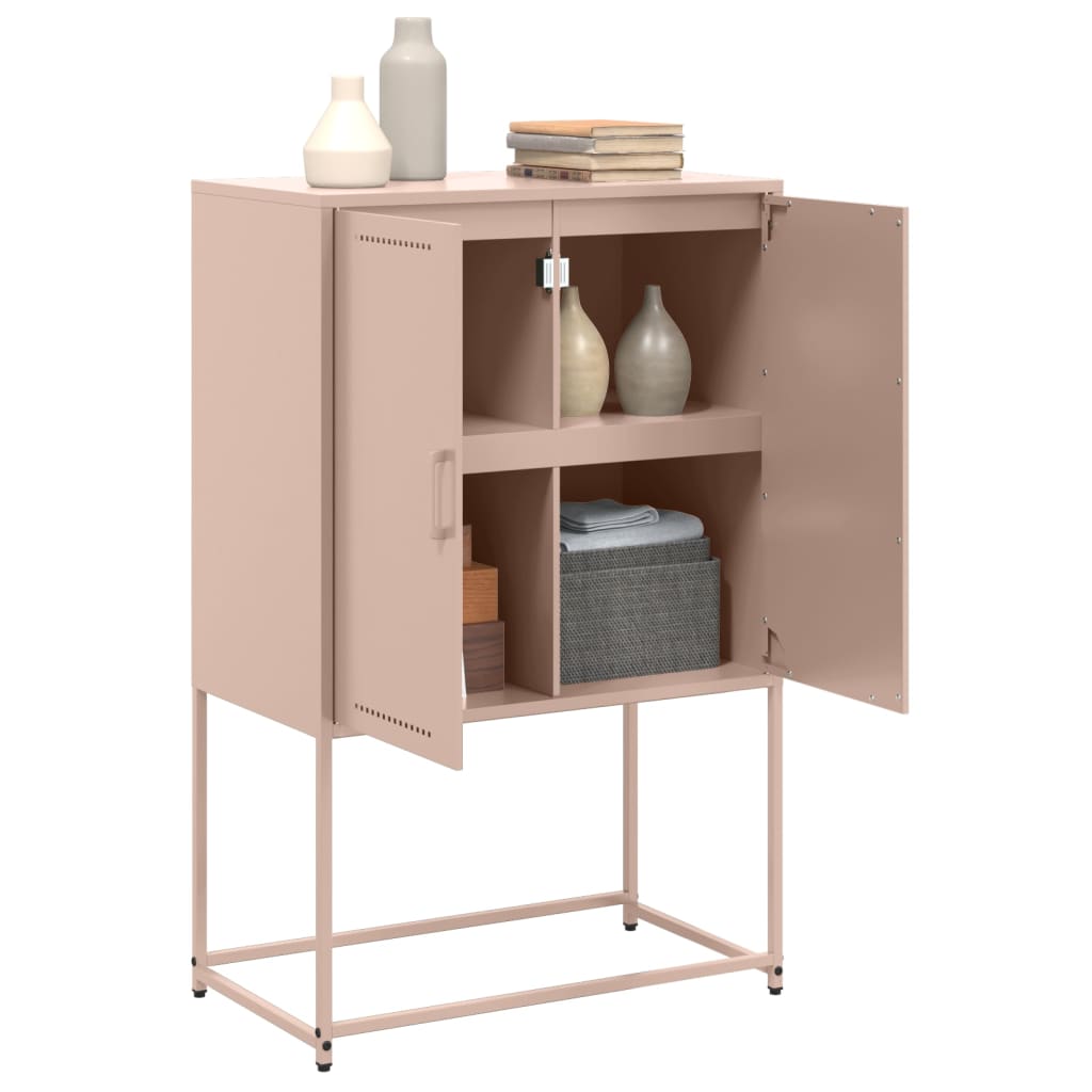 Buffet haut rose 68,5x38,5x107 cm acier