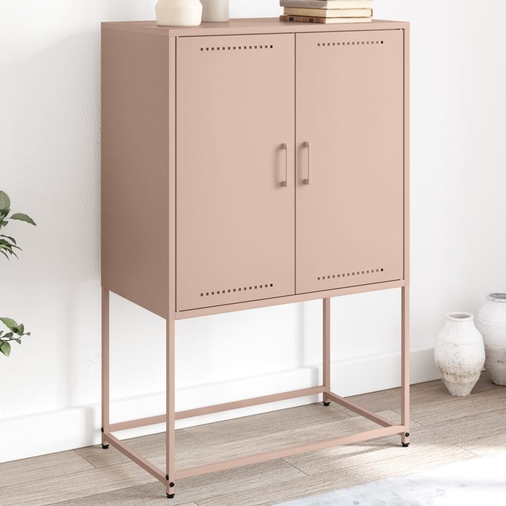 Buffet haut rose 68,5x38,5x107 cm acier