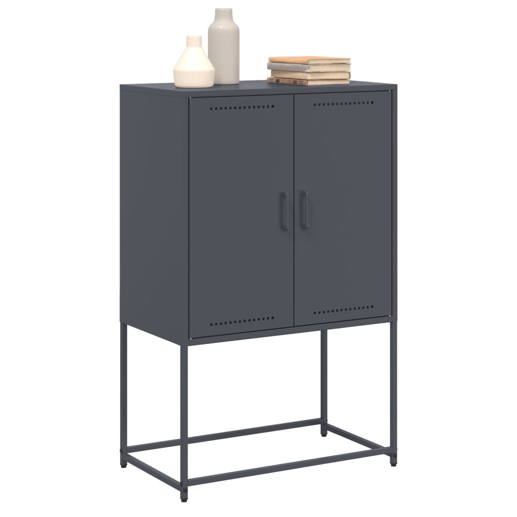 Buffet haut anthracite 68,5x38,5x107 cm acier