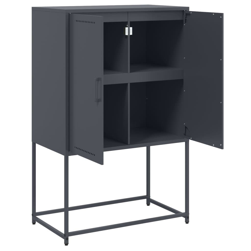 Buffet haut anthracite 68,5x38,5x107 cm acier