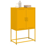 Mustard yellow high sideboard 68.5x38.5x107 cm steel