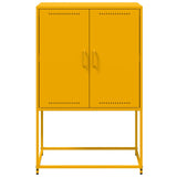 Mustard yellow high sideboard 68.5x38.5x107 cm steel