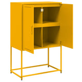 Mustard yellow high sideboard 68.5x38.5x107 cm steel