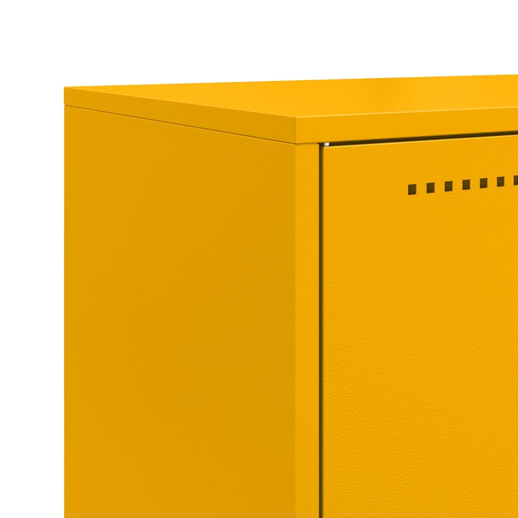 Mustard yellow high sideboard 68.5x38.5x107 cm steel