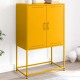 Mustard yellow high sideboard 68.5x38.5x107 cm steel