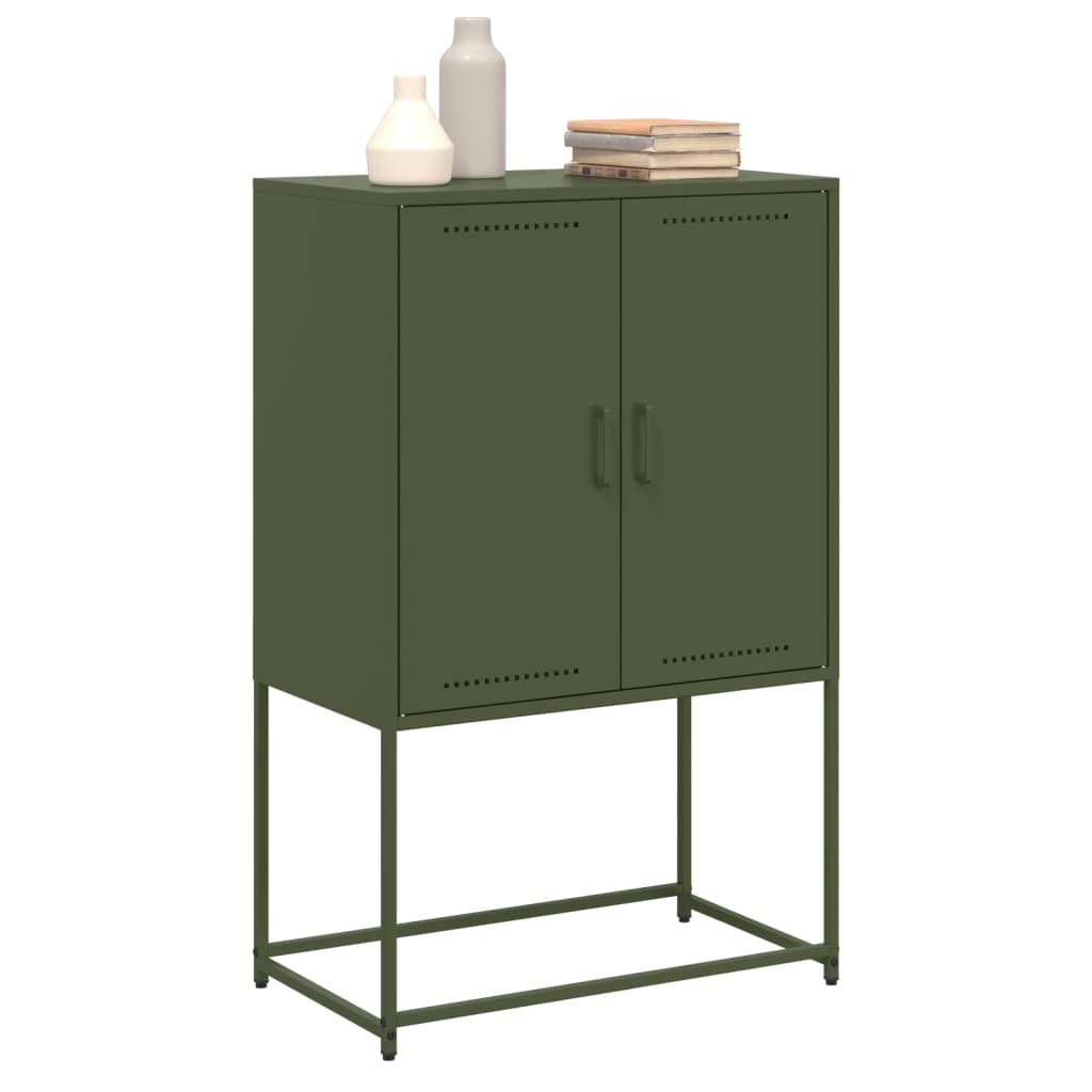 Buffet haut vert olive 68,5x38,5x107 cm acier