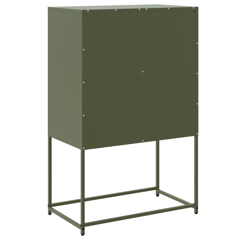 Buffet haut vert olive 68,5x38,5x107 cm acier